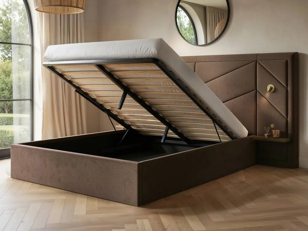 Flair Alice Hotel Ottoman Bed with USB Ports & Reading Lights in Brown 3