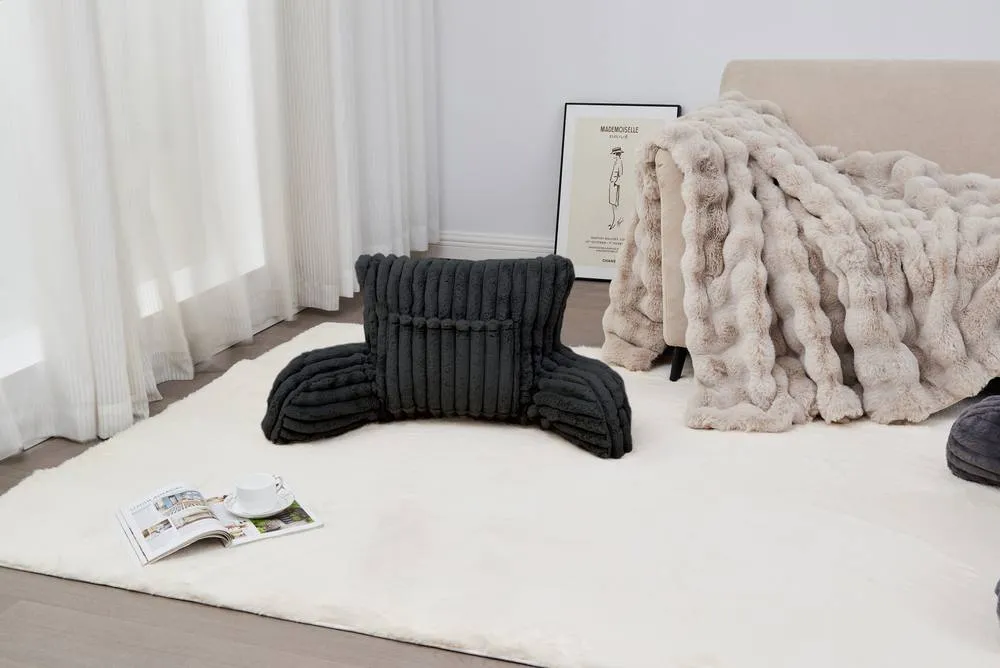 GAVENO CAVAILIA Super Comfy Ribbed Warm Cuddle Cushion in Black 3