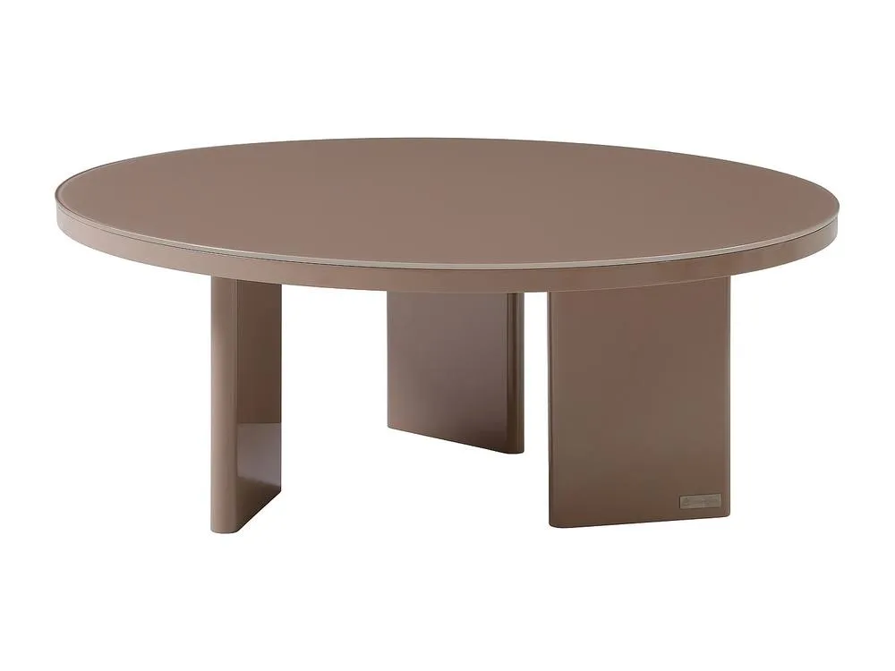Vente-unique Coffee Table In MDF & Toughened Glass - Lacquered Taupe - DORLENA 6