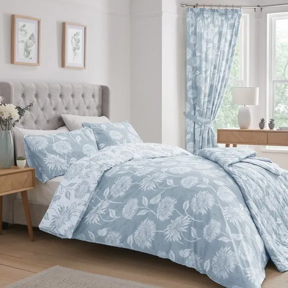 Dreams n Drapes Chrysanthemum Reversible Duvet Cover and Pillowcase Set 5
