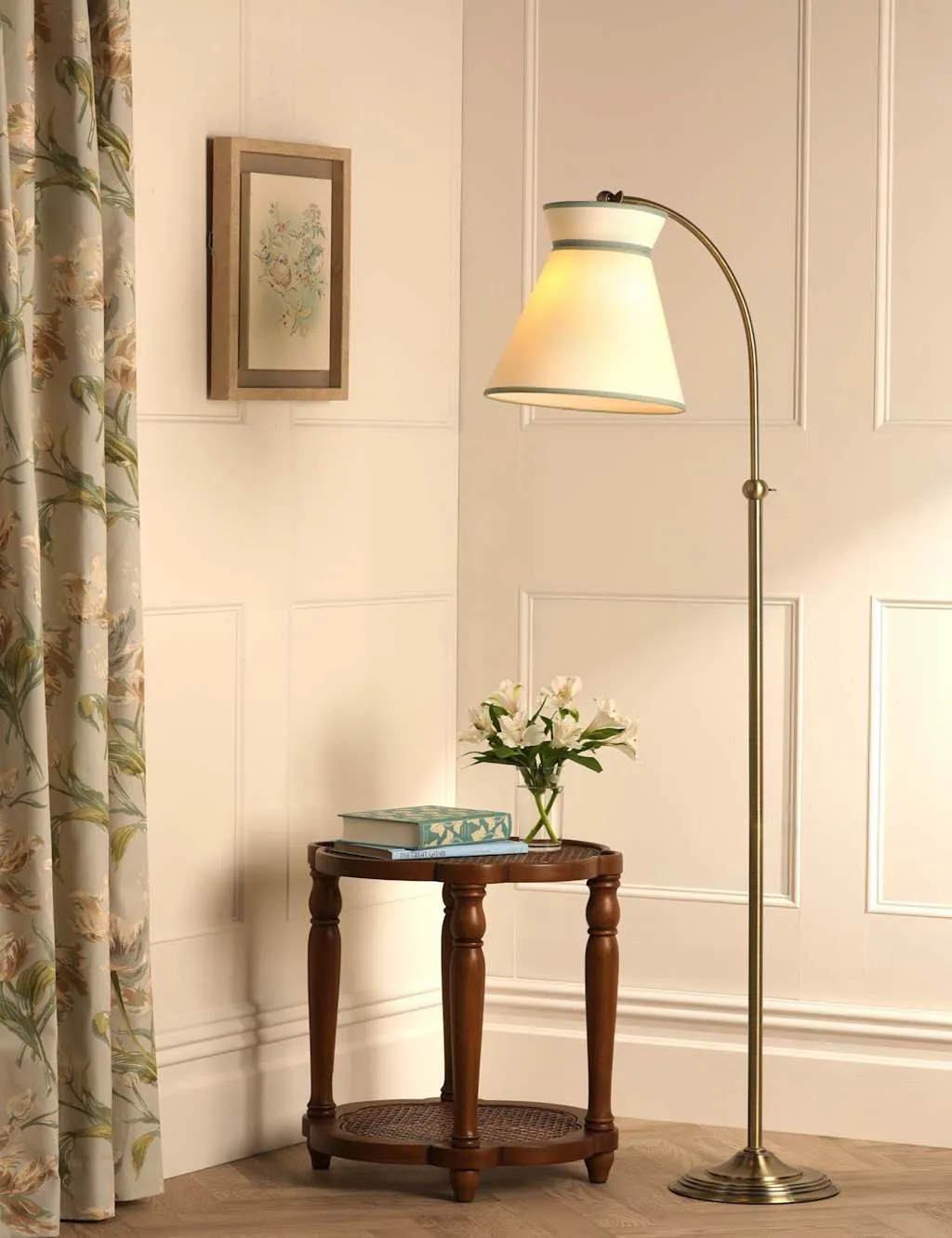 Laura Ashley Dearham Adjustable Floor Lamp Antique Brass