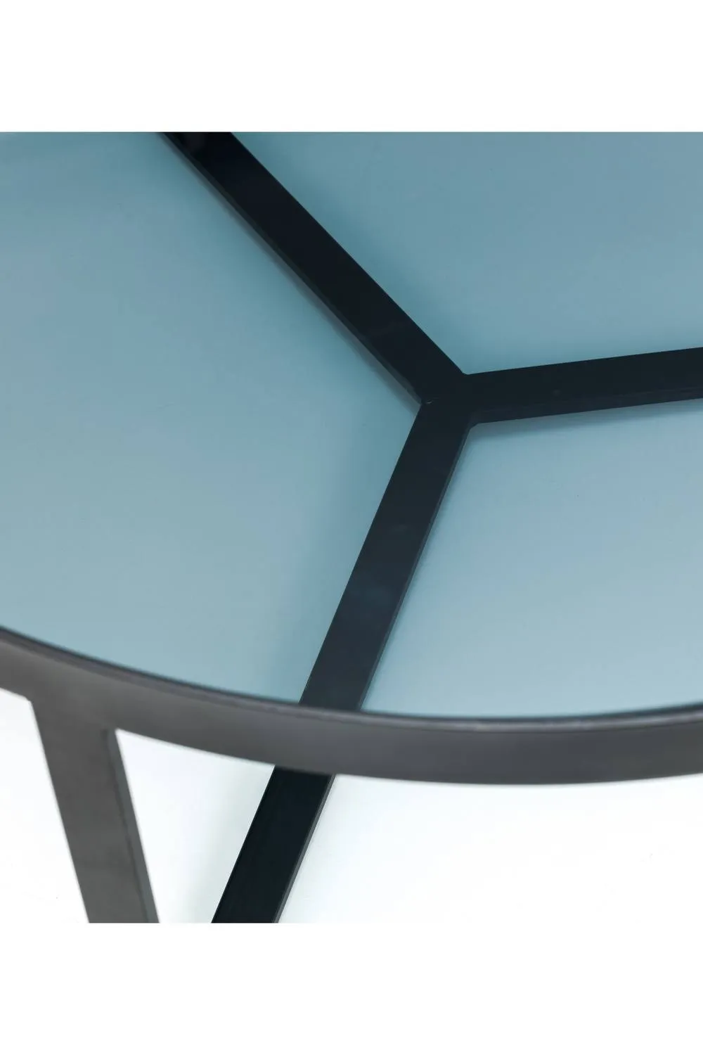 Julian Bowen Round Glass Top Coffee Table in Black 5