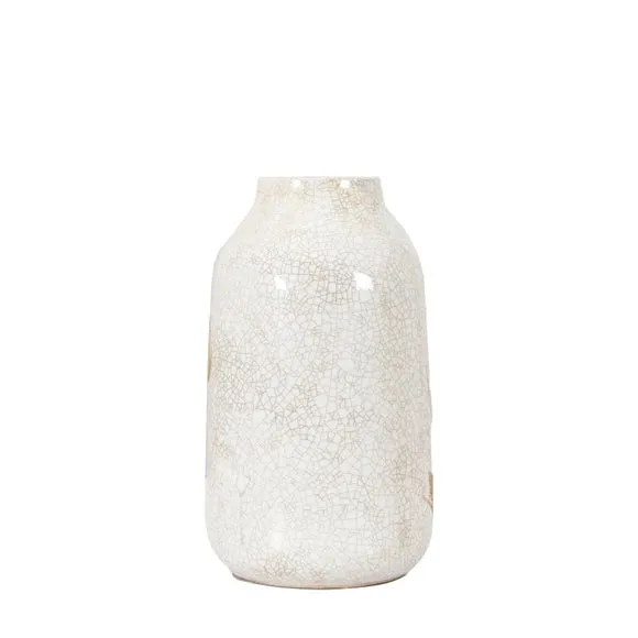 Colly Reactive Striped White Stoneware Vase 6