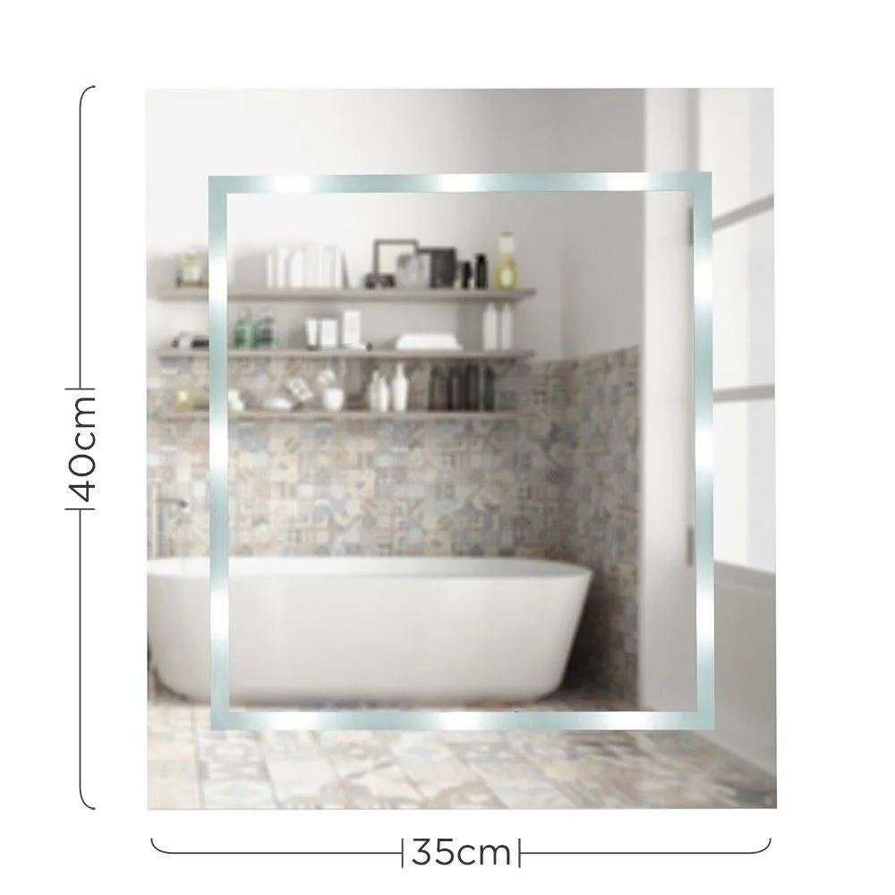 ValueLights Mirror IP44 Bathroom Battery Operated Integrated Cool White LED Mirror Light in Silver 6