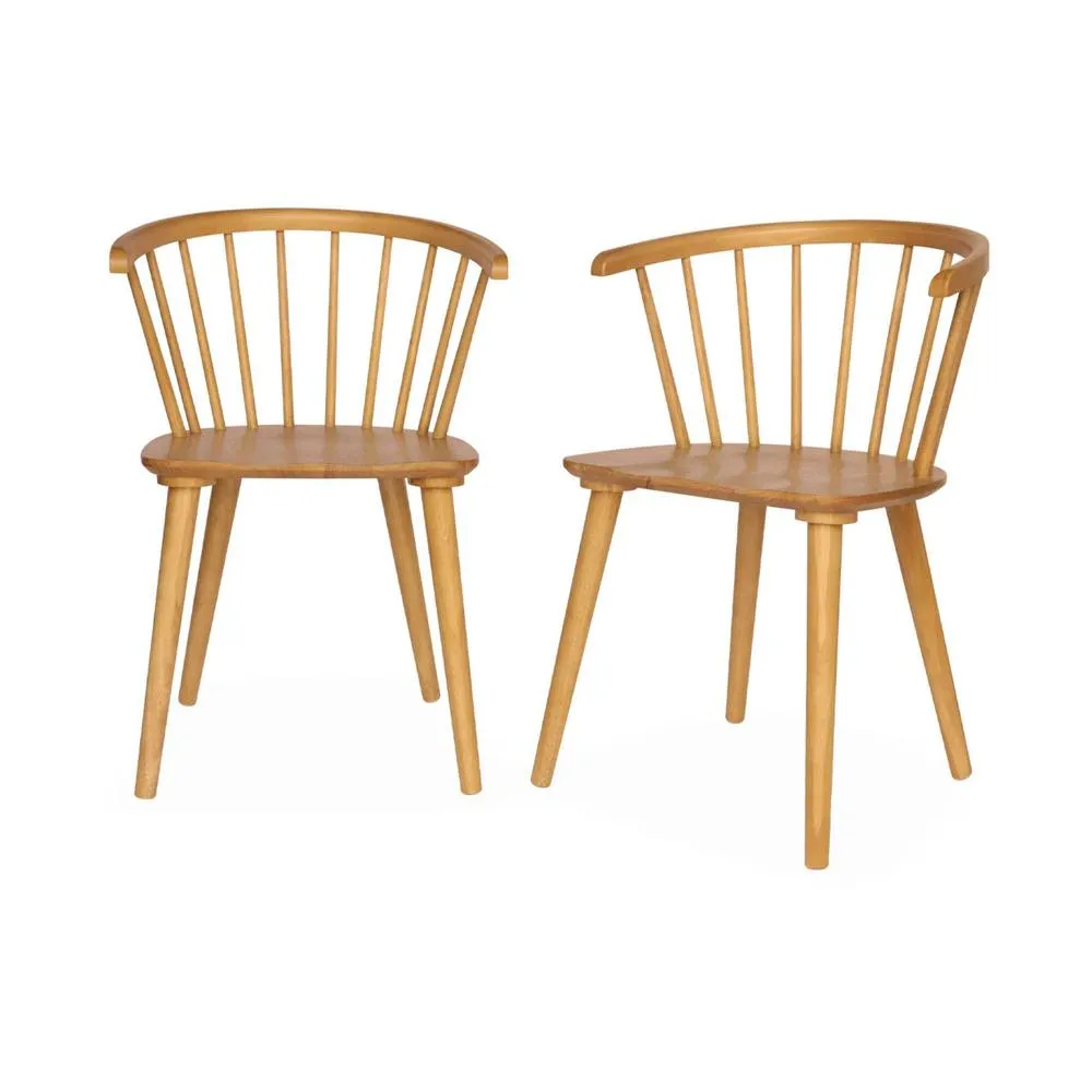 sweeek Pair of chairs in walnut wood & plywood in Beige 2