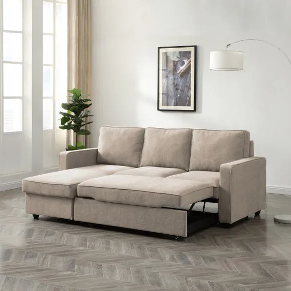 Kayden Woven Reversible Trundle Corner Double Sofa Bed 2