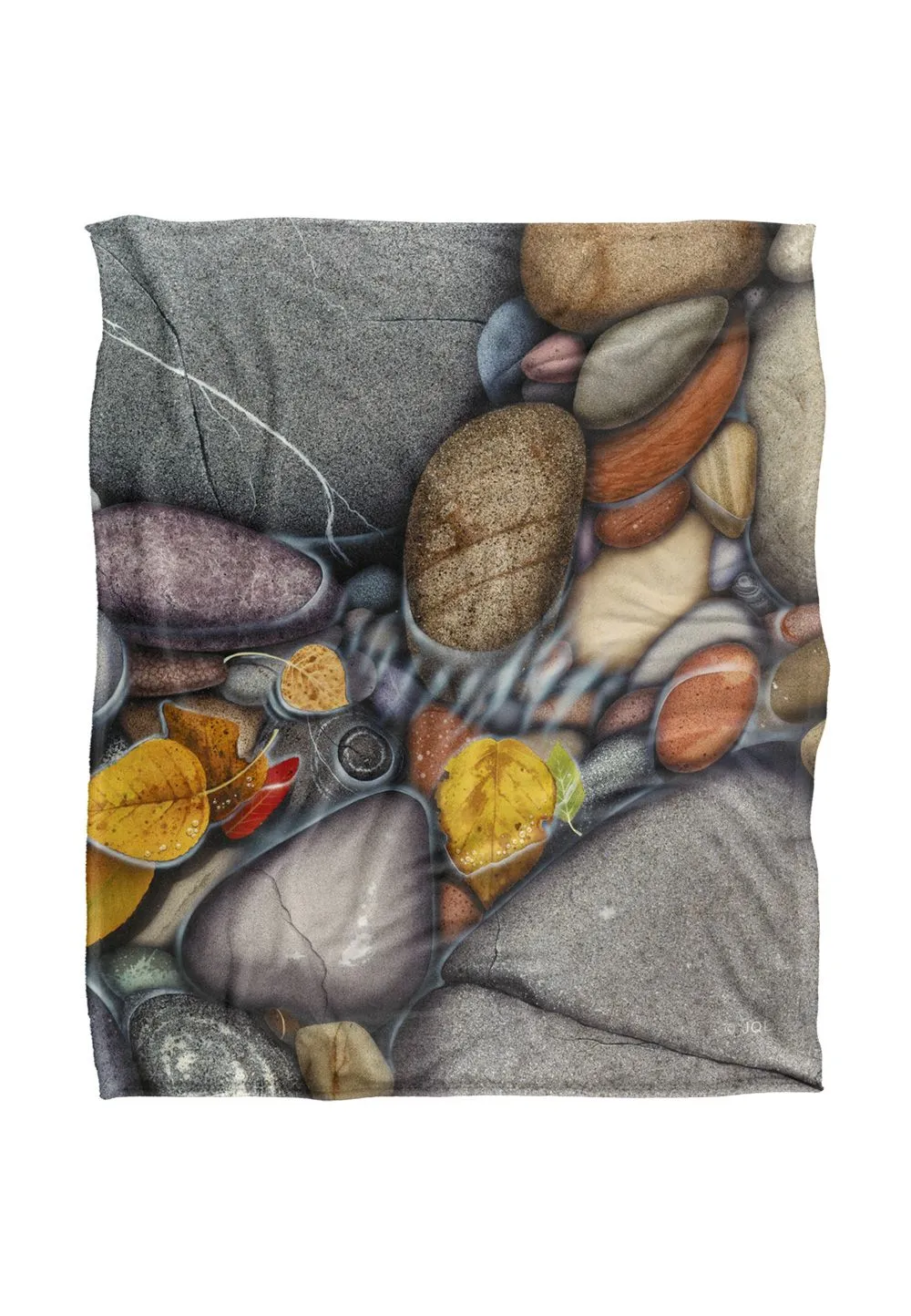 JQ Licensing Autumn Stones Silky Touch Super Soft Throw Blanket 152 X 127 cm in White