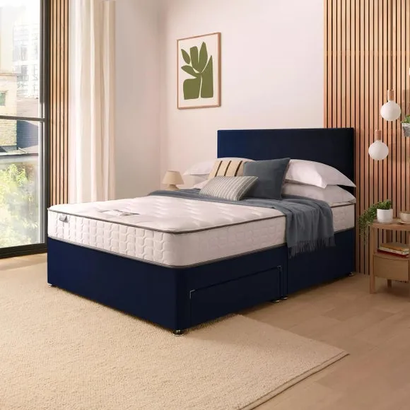 Silentnight Divan Bed With Velvet Paris Headboard and 800 Pocket Sprung Mattress 1