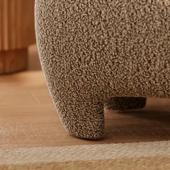Rhetta Sherpa Chair and Footstool 5