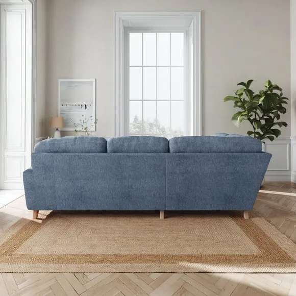 Martha Slub Faux Linen Full Corner Sofa 3