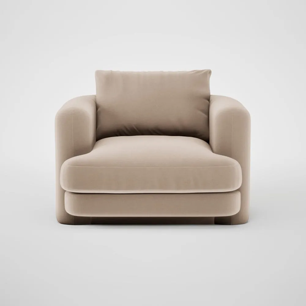Heal's Rafi Swivel Armchair Smart Velvet Pebble 1
