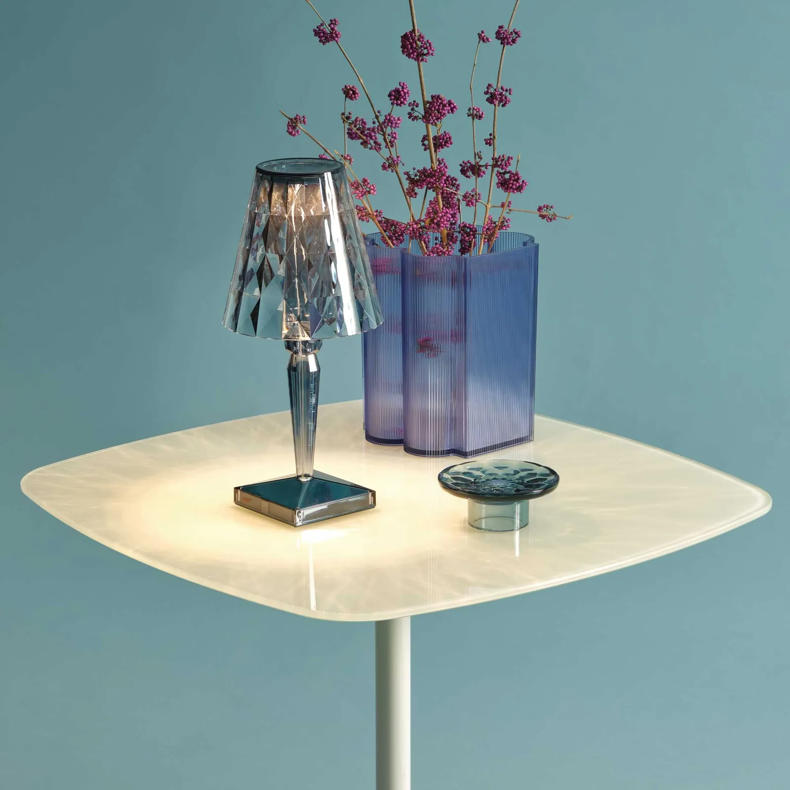 Kartell Thierry Side Table 45X45X45 White, Round Glass | Barker & Stonehouse 5