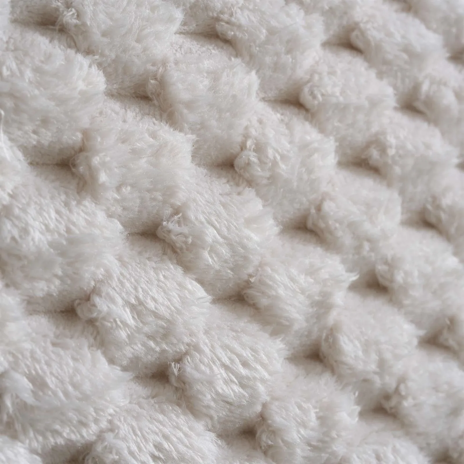 Birlea Hatti White Faux Fur & Natural Wooden Bed Frame King size in Off-White 6