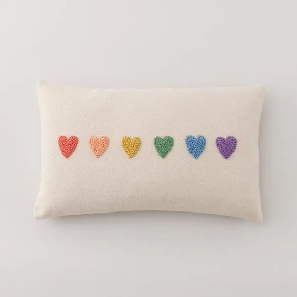Knotted Rainbow Hearts Rectangular Cushion 3