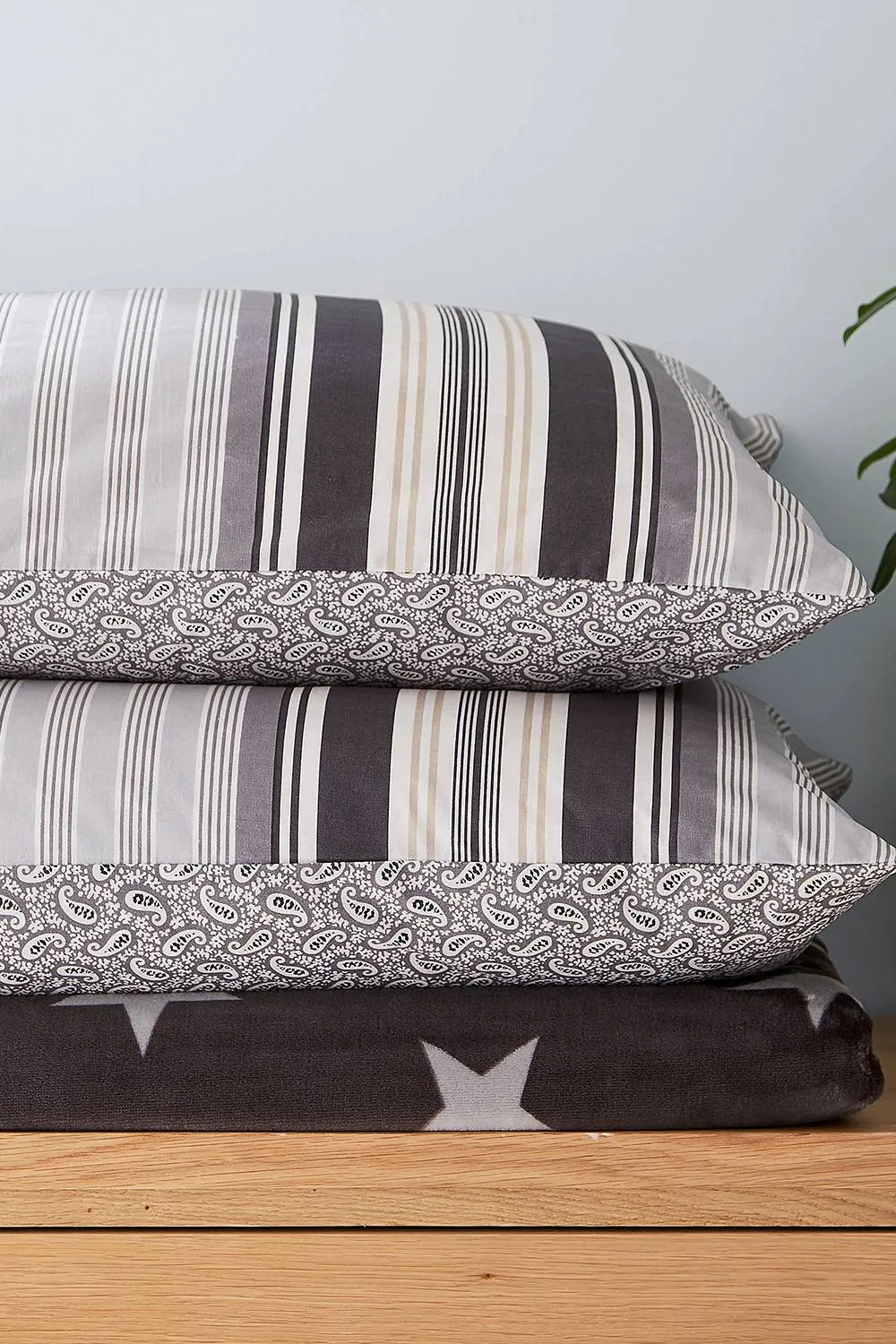 Helena Springfield 'Beach House Stripe' Cotton Duvet Cover Set in Grey 5