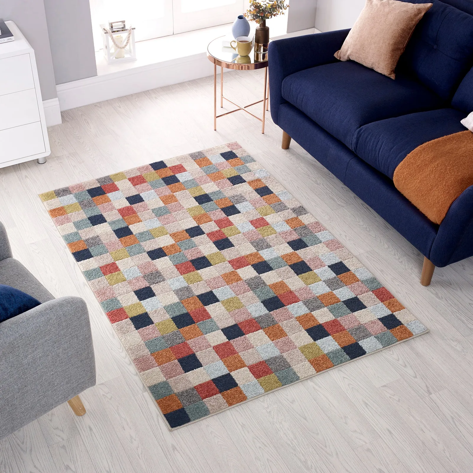 Urban Squares Rug MultiColoured