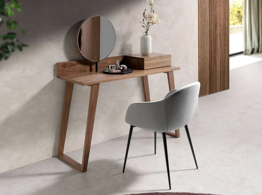 Angel Cerda Walnut Dressing Table with Mirror, Soft-Close Drawer 6