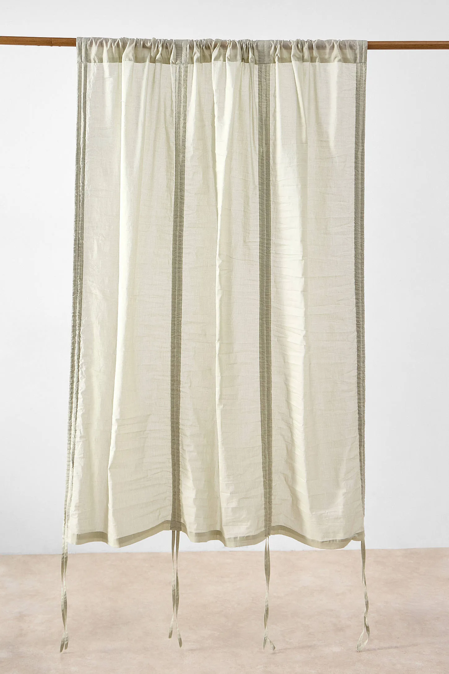 Sage Tied Valance Curtain - Green 3