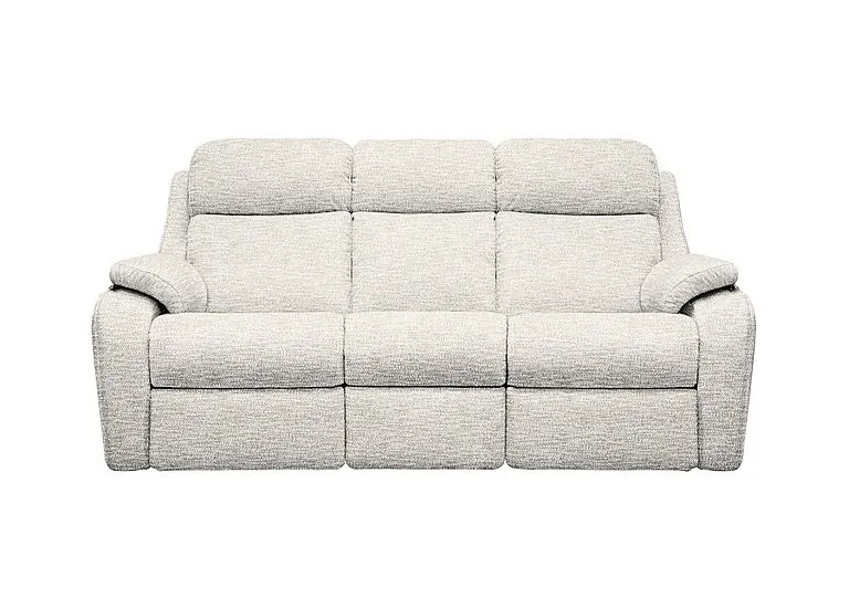 Kingsbury 3 Seater Fabric Power Battery Recliner Sofa with Power Headrests - Rush Cream