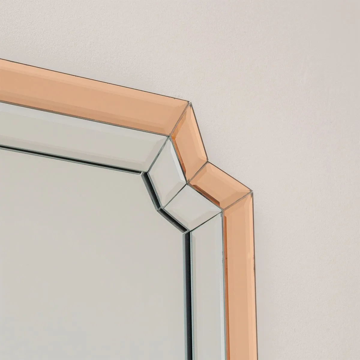 Melody Maison Rectangle Pink Glass Art Deco Wall Mirror 60cm X 100cm in Dark Pink 2
