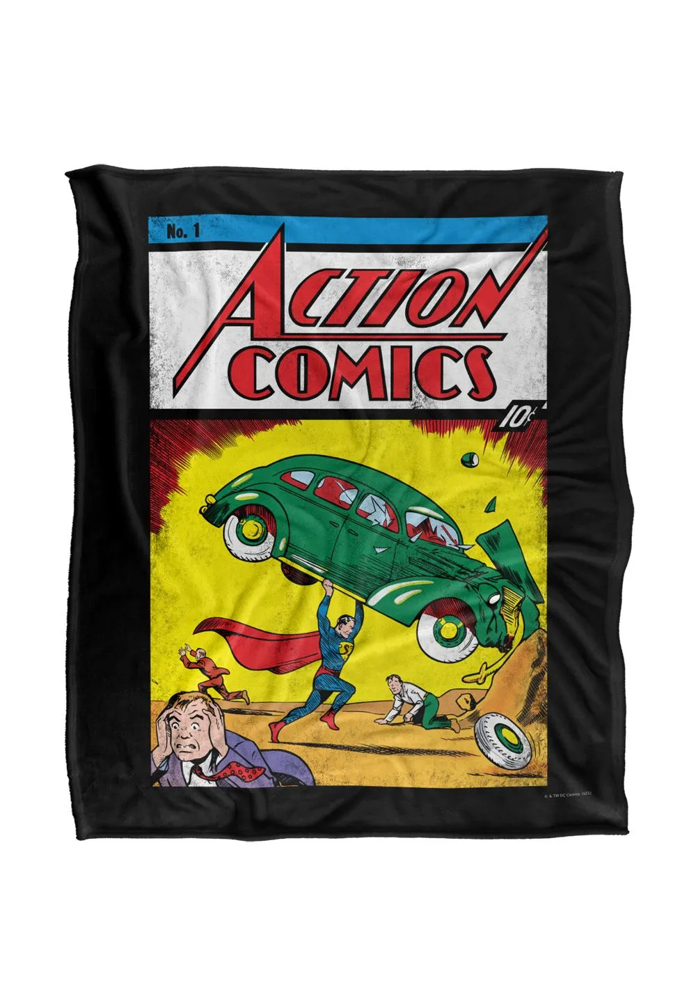 Superman Action No. 1 Silky Touch Super Soft Throw Blanket 152 X 127 cm in White