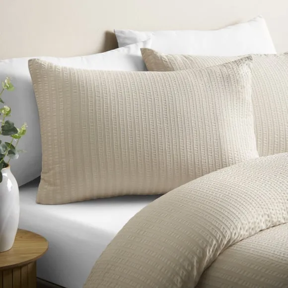 Catherine Lansfield Stripe Seersucker Duvet Cover & Pillowcase Set 3