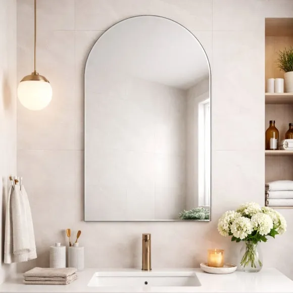 Modern Venetian Bevelled Arched Wall Mirror 2