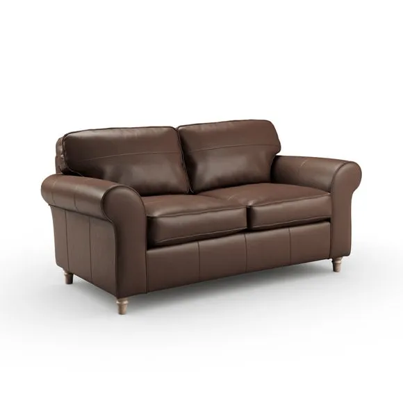 Flori Classic Leather 2 Seater Sofa 6