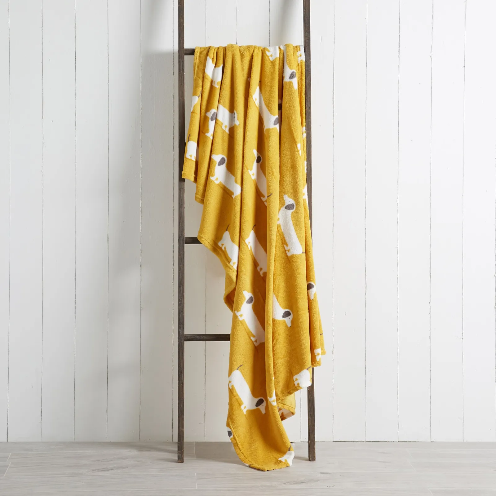 Sausage Dog Yellow 130cm x 170cm Throw Yellow