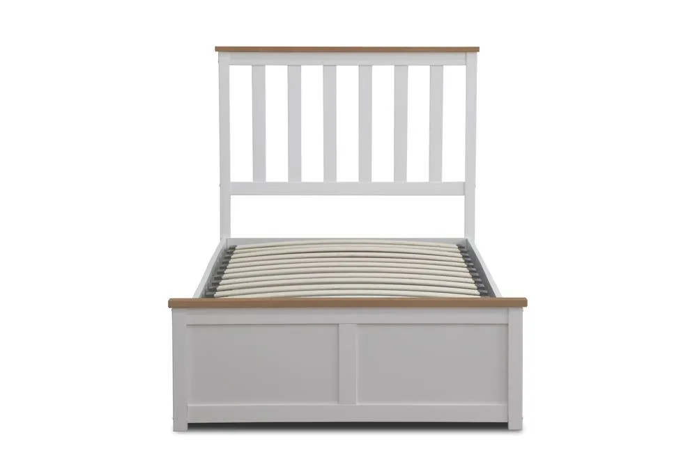 Comfy Living Ltd Wooden Ottoman Gas Lift Storage Bedframe in White 3