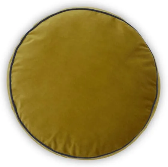 Julius Round Velvet Cushion, 45cm diam, Antique Gold