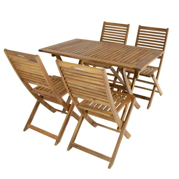 Acacia 4 Seater Rectangular Dining Set 2