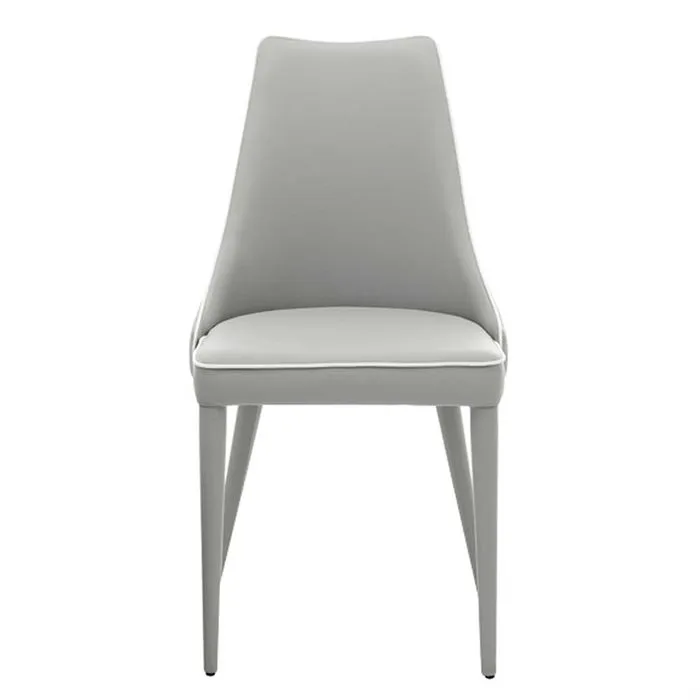 Clara Eco Leather Dining Chair - Grey - Leather - W52 x D60 x H91cm - Barker & Stonehouse