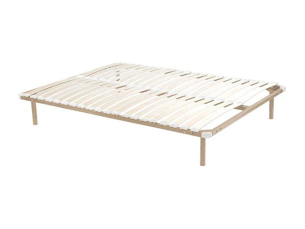 Vente-unique Slatted Bed Frame To Assemble - 160 X 200 Cm - 2 X 19 Slats - With in Beige