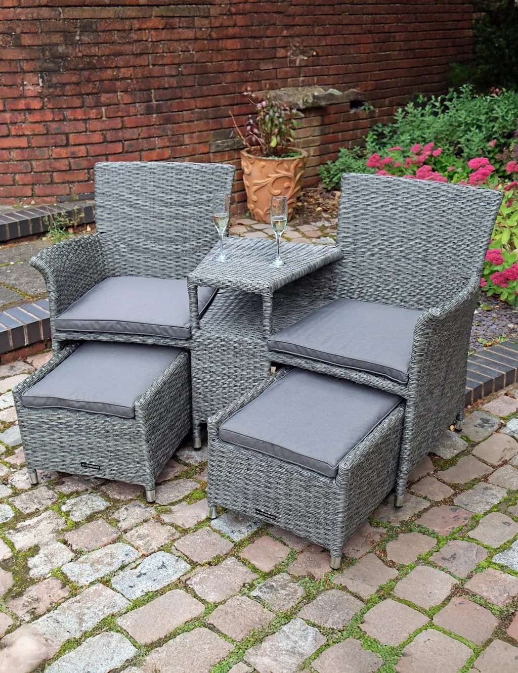 Royalcraft Paris Companion Chairs With Table Grey