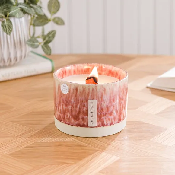 Churchgate Ceramic Glaze Mulberry & Geranium Crackle Candle