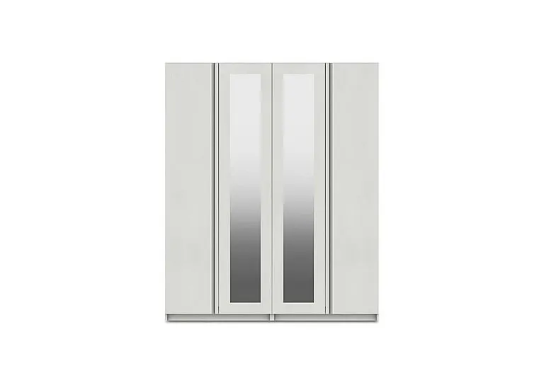 Kings Cross 4 Door Wardrobe with 2 Mirrors - White