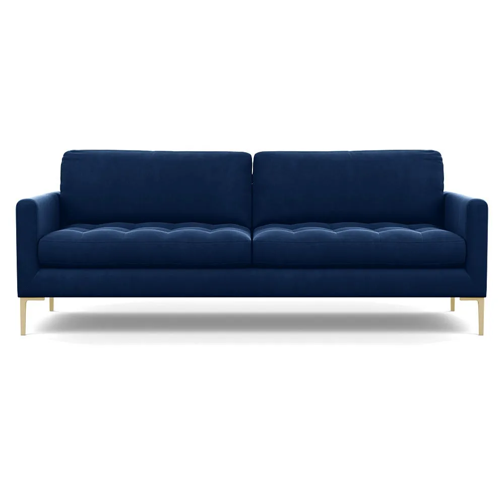 Heal's Eton 4 Seater Sofa Velvet Midnight Brass Feet 1
