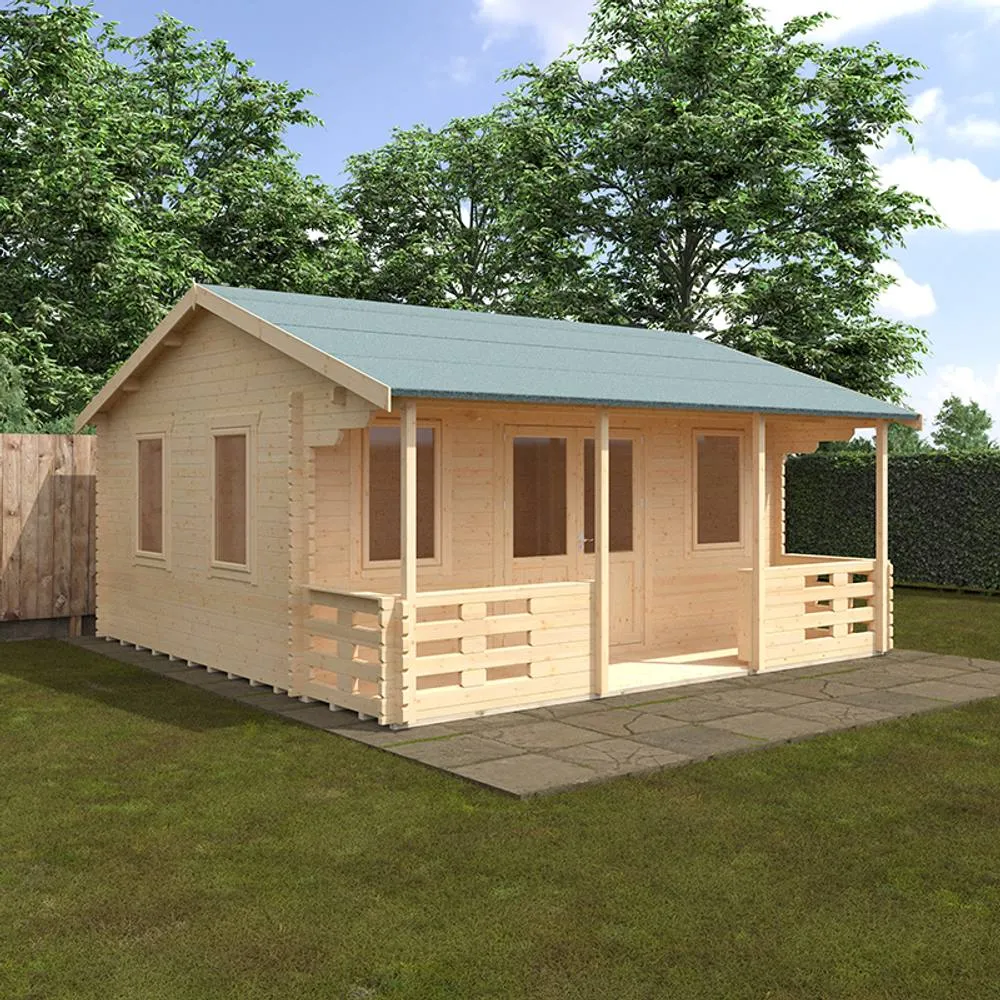 Buttercup Farm 18x18 The Addlington 44mm Cabin - L535 x W535 x H313.9 cm in Natural 2
