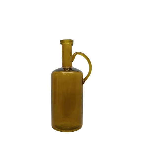Crossland Grove Handblown Glass Bottle Vase Amber, Brown