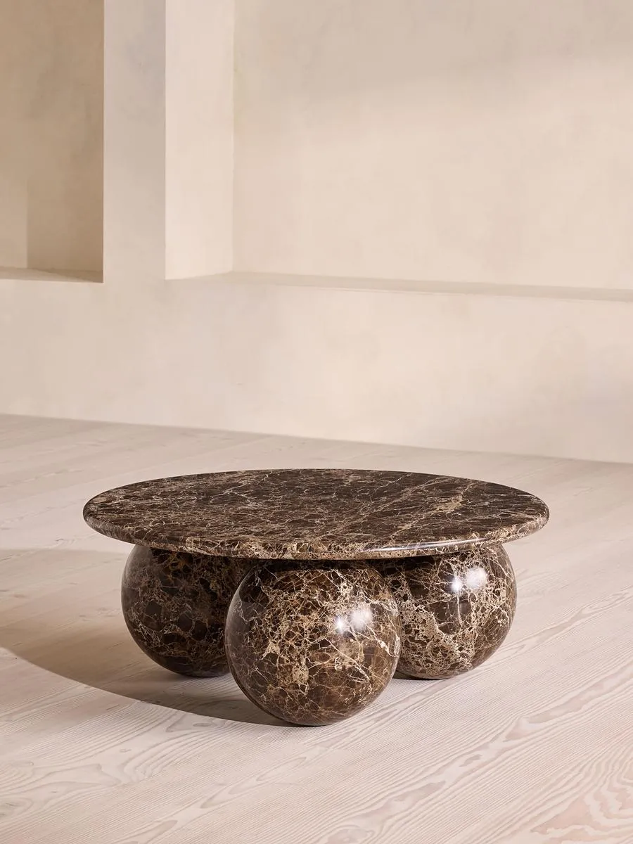 Oxley Coffee Table, Dark Emperador Marble