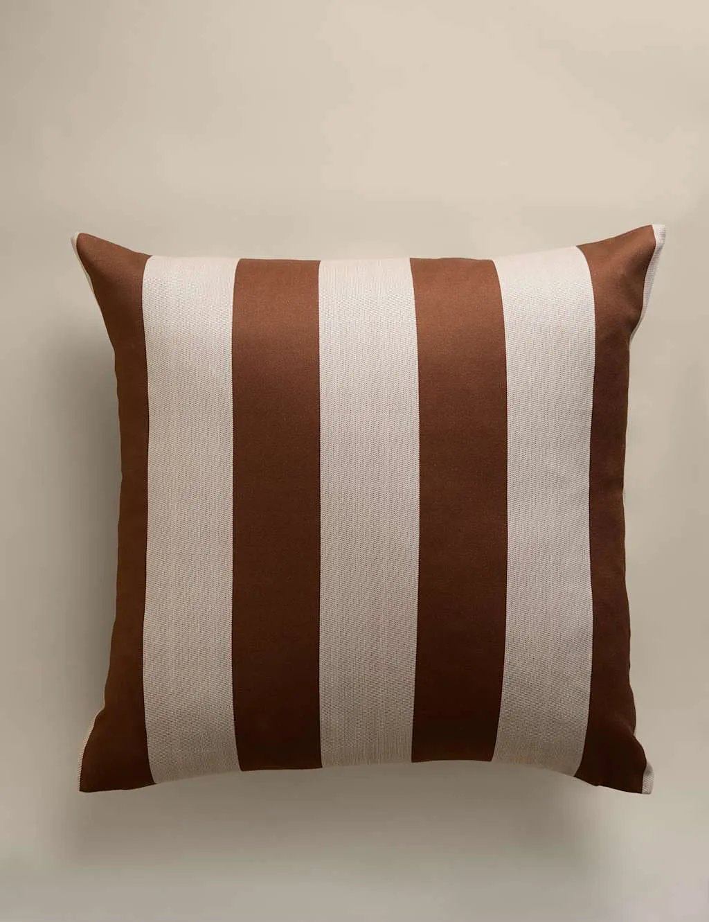 M&S Pure Cotton Stripe Cushion Cover Caramel