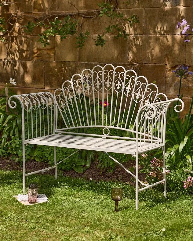 Dibor Vintage Style Grey Iron Outdoor Garden Furniture Bench