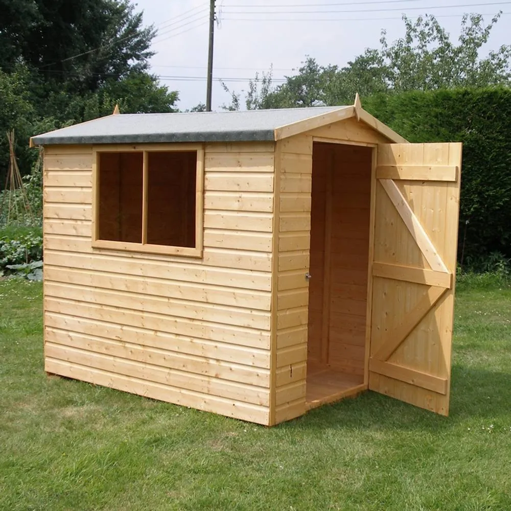 Shires Lewis Handmade Garden Shed Approx 7 x 5 Feet in Light Brown 2