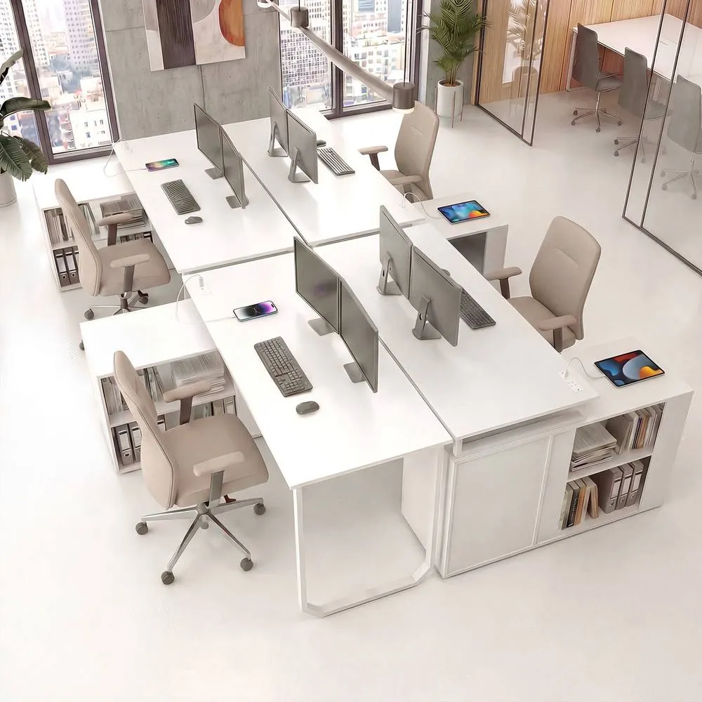 Costway 140 cm Reversible L Shaped Desk with 3 Drawers Home Office Desk in White 3