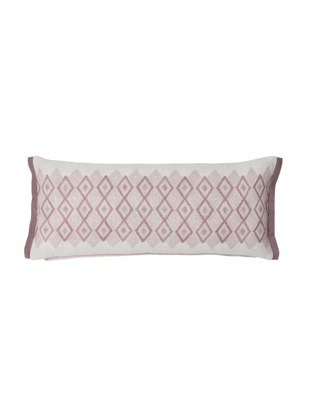 Bedeck of Belfast Pure Cotton Marielle Embroidered Cushion Coral