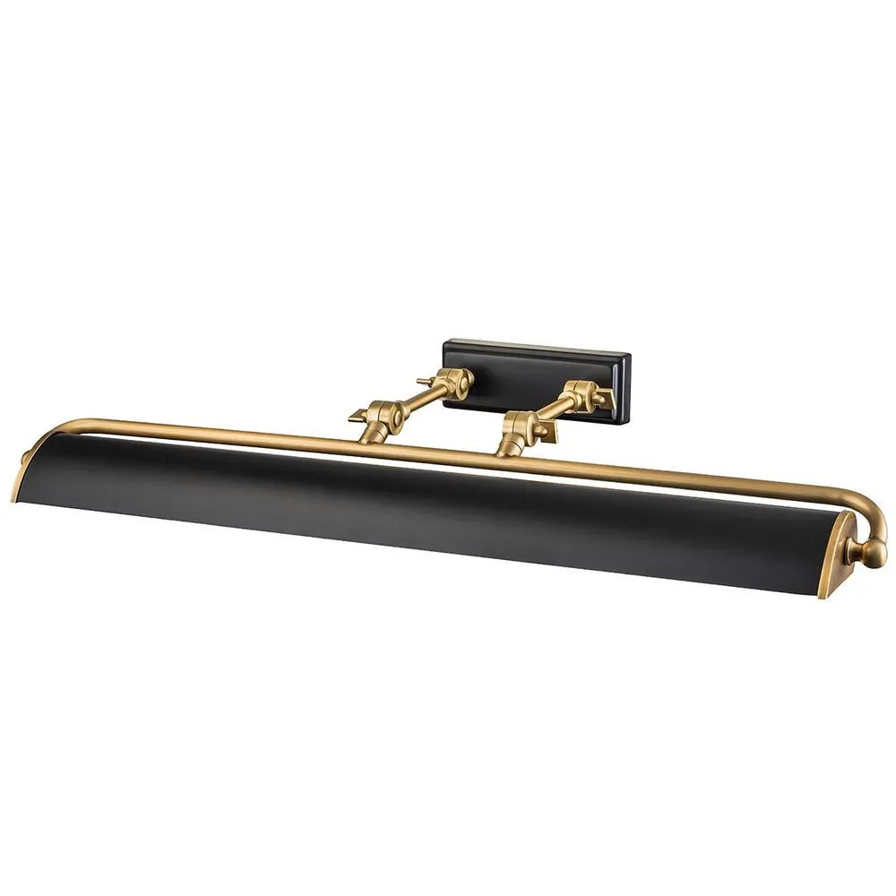 Netlighting Winchfield 4 Light Large Picture Light Aged Brass & Matte Black in Gold