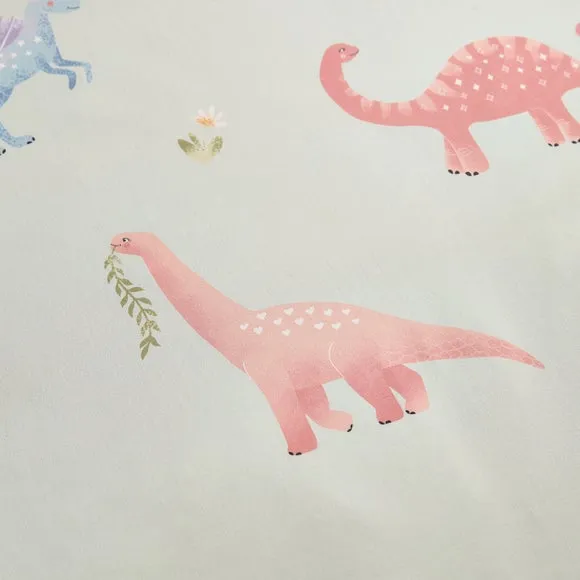 Pastel Dino Polycotton Duvet Cover & Pillowcase Set 6