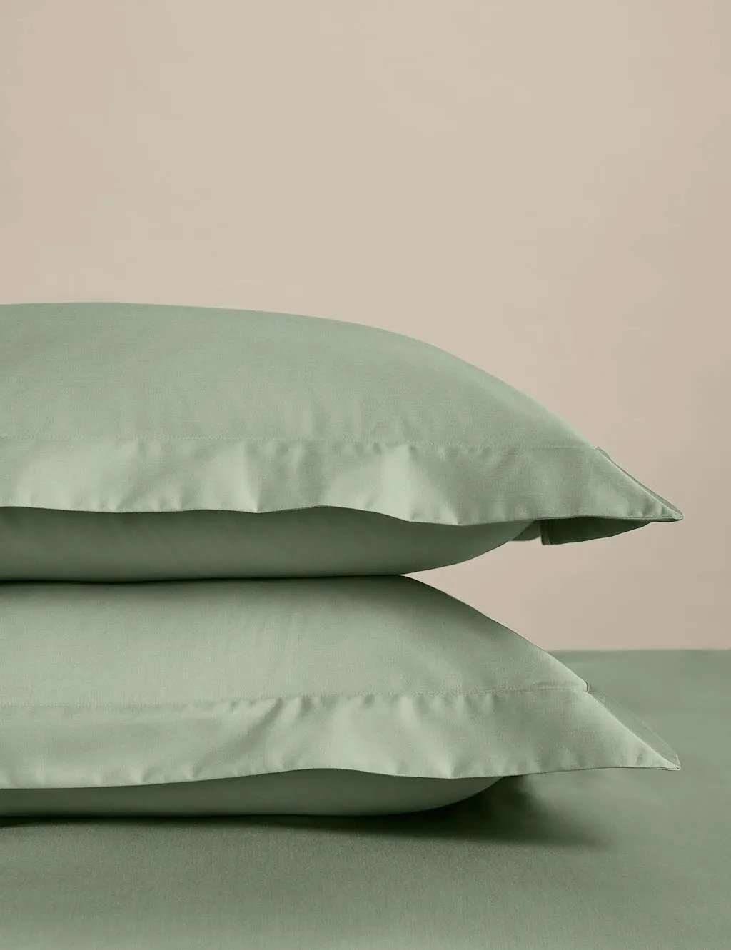 M&S 2 Pack Egyptian Cotton 400 Thread Count Silky Oxford Pillowcases Sage