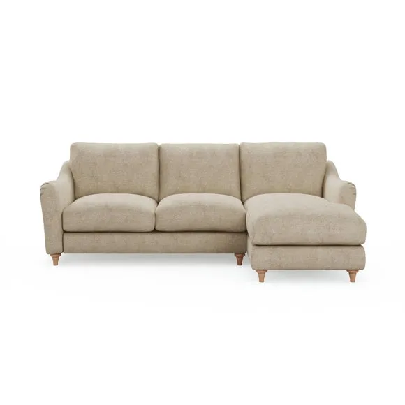 Hattie Tonal Plush Chenille Corner Chaise Sofa 2